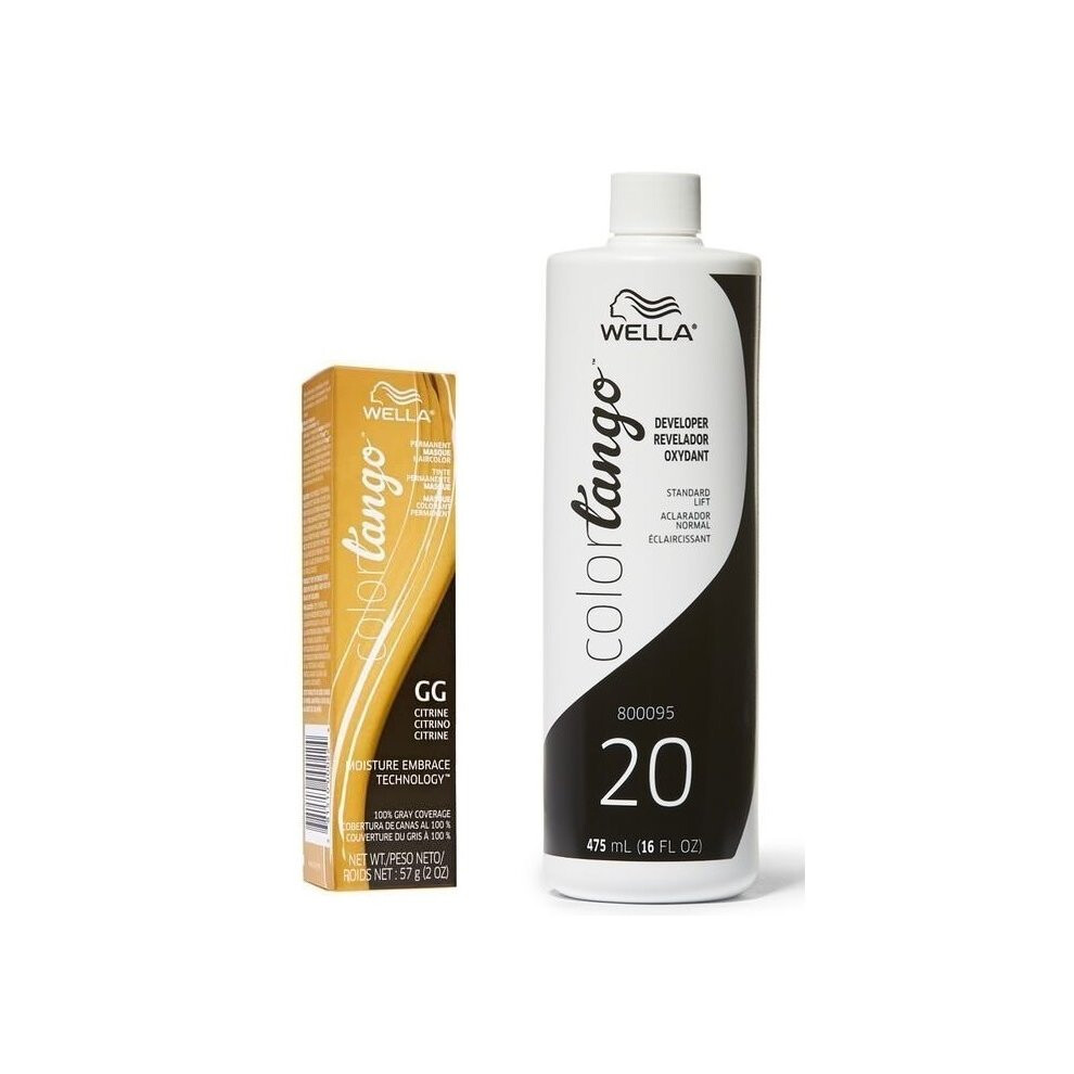 Wella Multicoloured (Gg + Developer (Vol. 20) 16Oz ) Color Tango Gg Citrine Permanent Haircolor