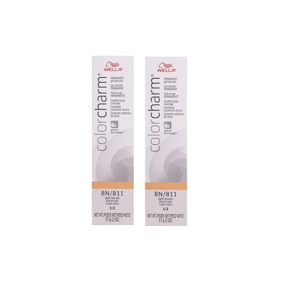 (8N - Pack of 2 ) 8N Light Natural Blonde Wella Color Charm Permanent Gel