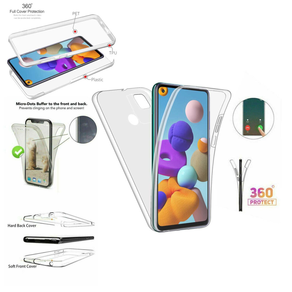 Case For Samsung Galaxy A21s Full 360 Protection Transparent Cover Clear 804050320893
