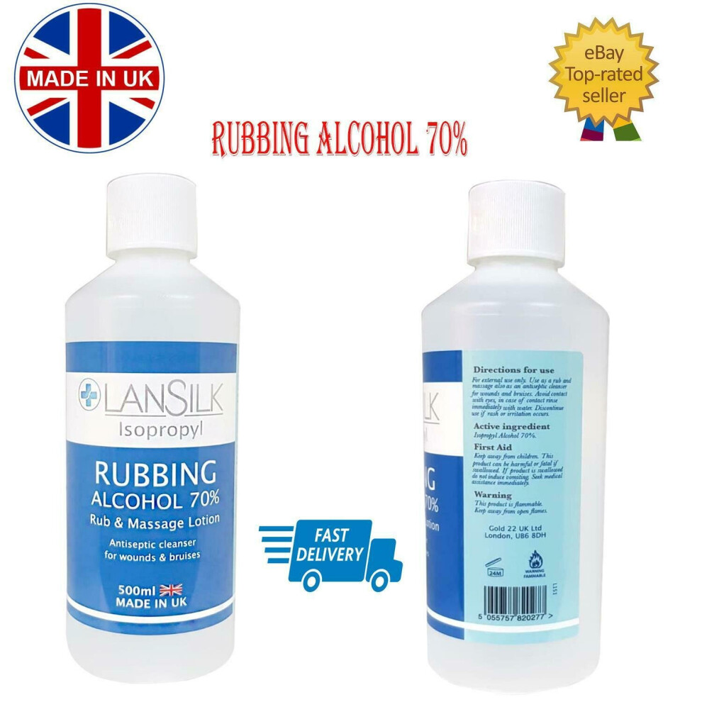Isopropyl Rubbing Alcohol 70% First Aid Antiseptic 500ml, Isopropanol Pure IPA