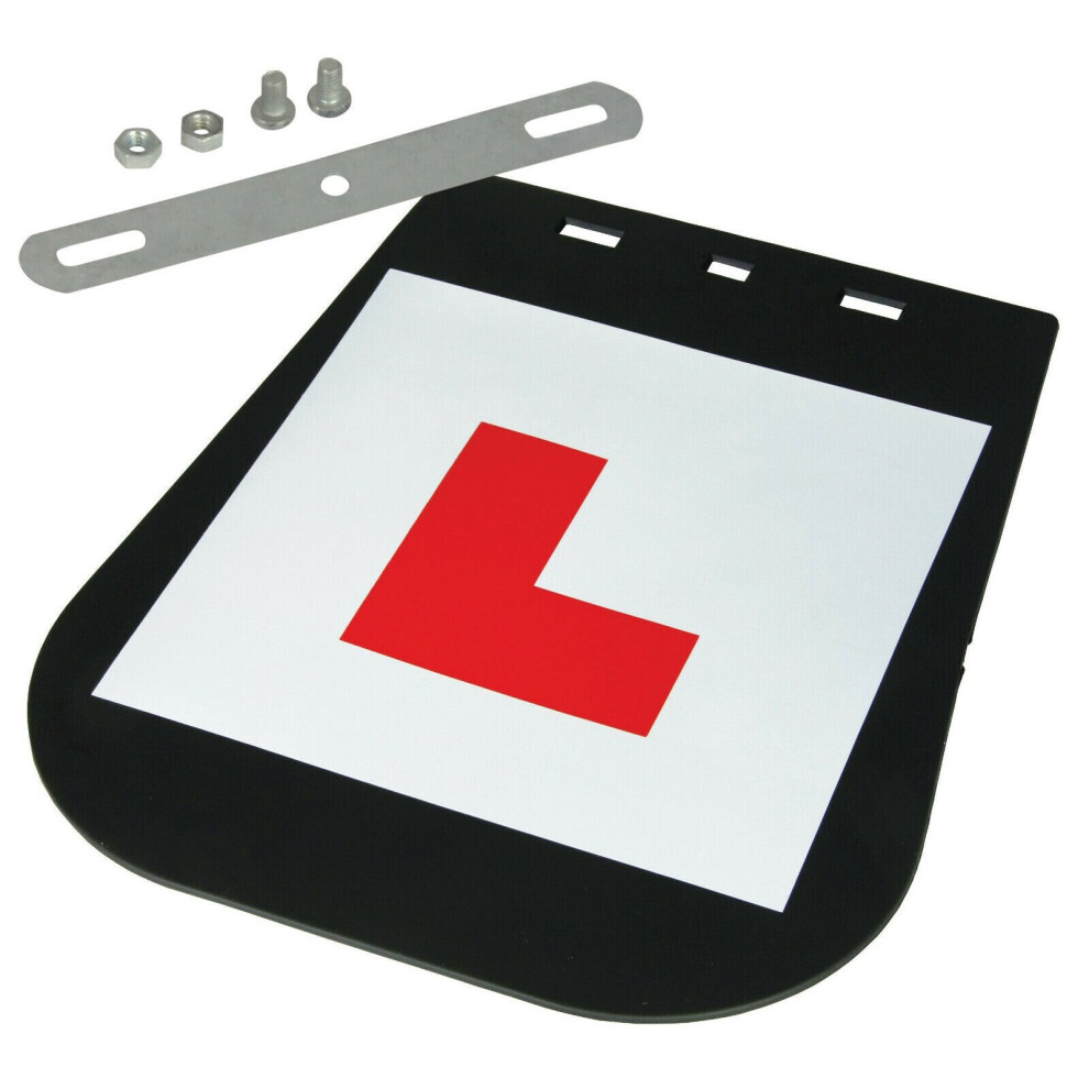 Mud guard L-plate with fitting kit motorcycle scooter learner plate