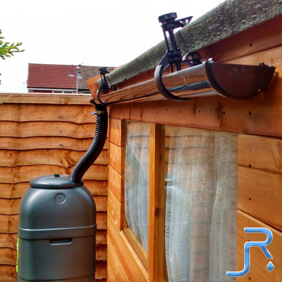(Flexible, 6FT) Mini Shed Gutter Kit with Downpipe 4FT 6FT 8FT