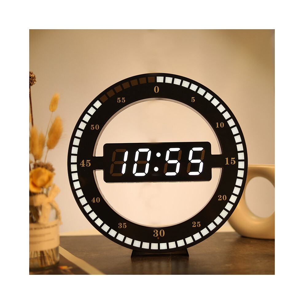 LED Digital Wall Clock Modern Design Dual-Use Dimming Digital Circular Photoreceptive Clocks For Home Decoration