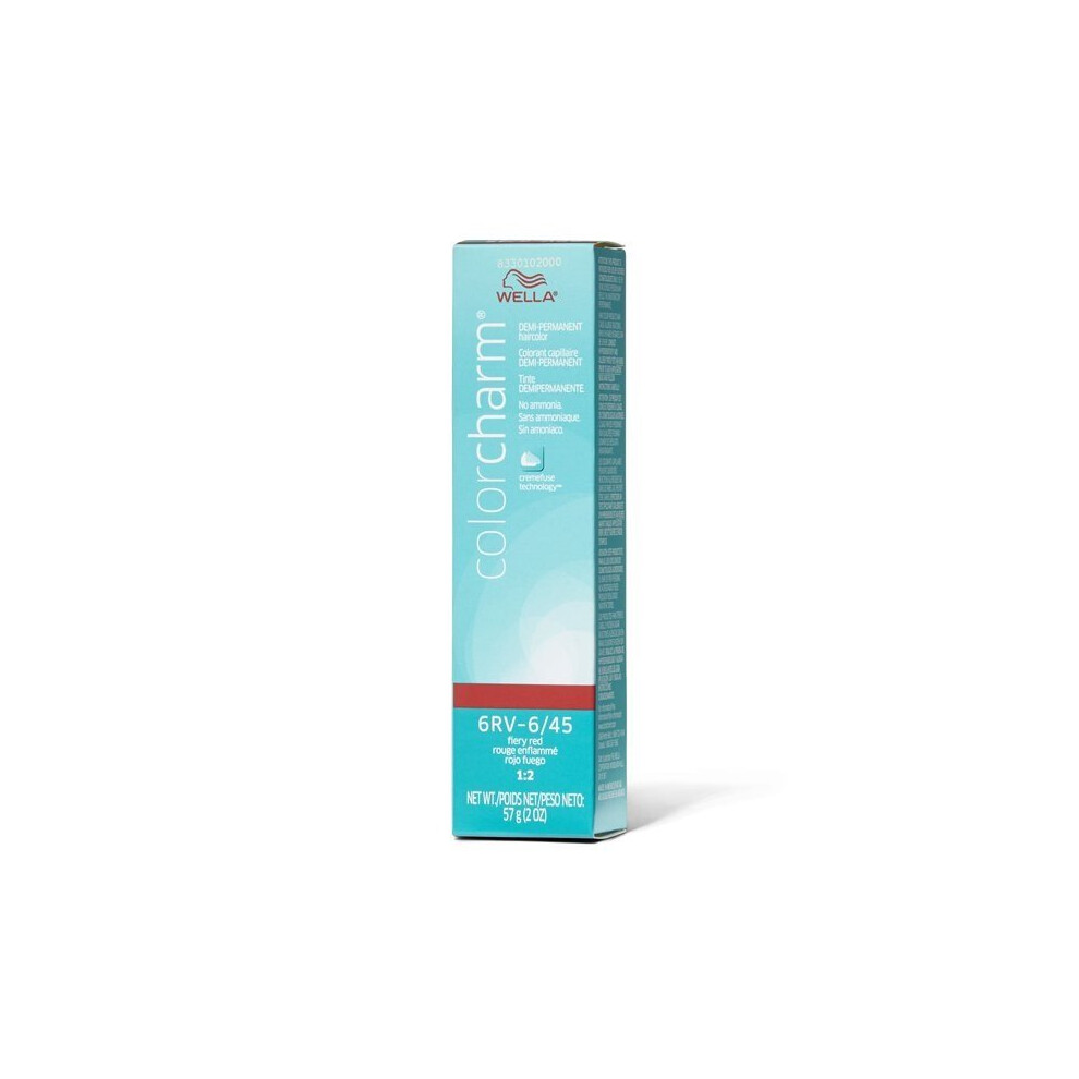 (6RV – 6/45 Fiery Red ) Wella Color Charm 6RV Fiery Red Demi – Permanent Haircolor