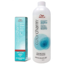 (6RV + Activating Lotion (15.4oz)) Wella Color Charm 6RV Fiery Red Demi – Permanent Haircolor