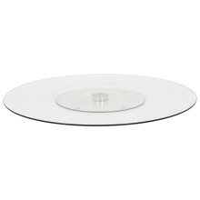 vidaXL Rotating Serving Plate Transparent Tempered Glass Swivel Serving Dish