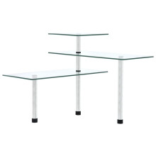 vidaXL 3-Tier Corner Kitchen Shelf - Tempered Glass & Stainless Steel, Adjustable, Space-Saving Organizer 249502