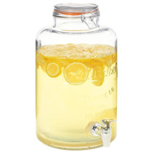 vidaXL Water Dispenser XXL with Tap Rubber Sealing Transparent 8L Glass Beer