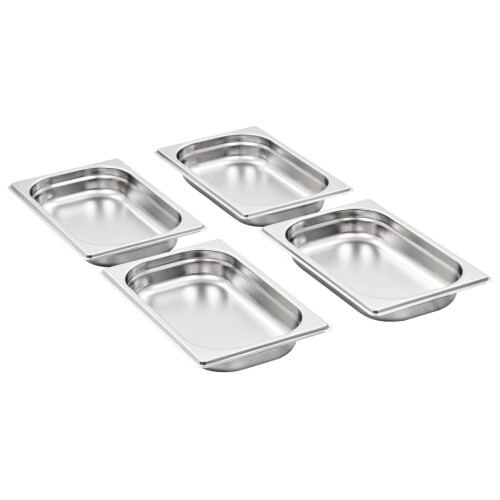 VidaXL vidaXL 12x Gastronorm Containers GN 1/4 40mm Stainless Steel Stackable Tray 1