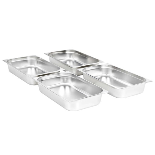 VidaXL vidaXL 4x Gastronorm Container GN 1/1 100mm Stainless Steel Stackable Tray Pan 1