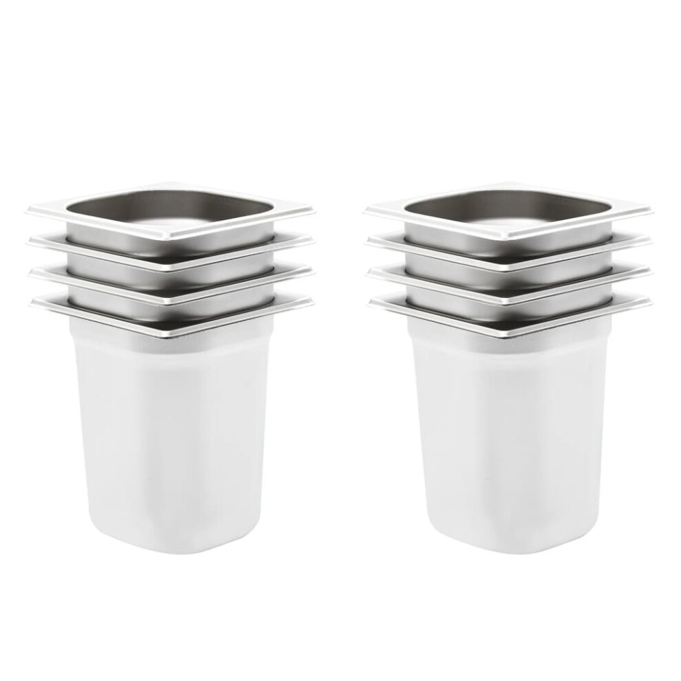 Vidaxl 8X Gastronorm Containers Gn 1/6 200Mm Stainless Steel Stackable Tray