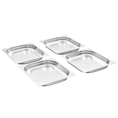 VidaXL vidaXL 8x Gastronorm Containers GN 1/2 40mm Stainless Steel Stackable Tray 1
