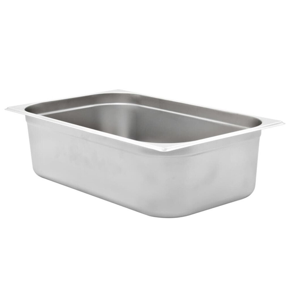 Vidaxl 2X Gastronorm Containers Gn 1/1 150Mm Stainless Steel Stackable Tray