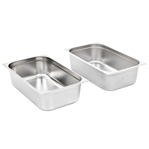VidaXL vidaXL 2x Gastronorm Containers GN 1/1 150mm Stainless Steel Stackable Tray 1