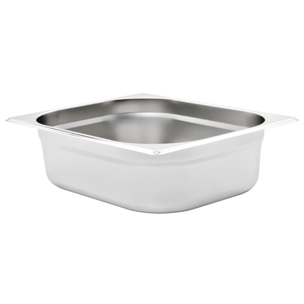 Vidaxl 4X Gastronorm Containers Gn 1/2 100Mm Stainless Steel Stackable Tray