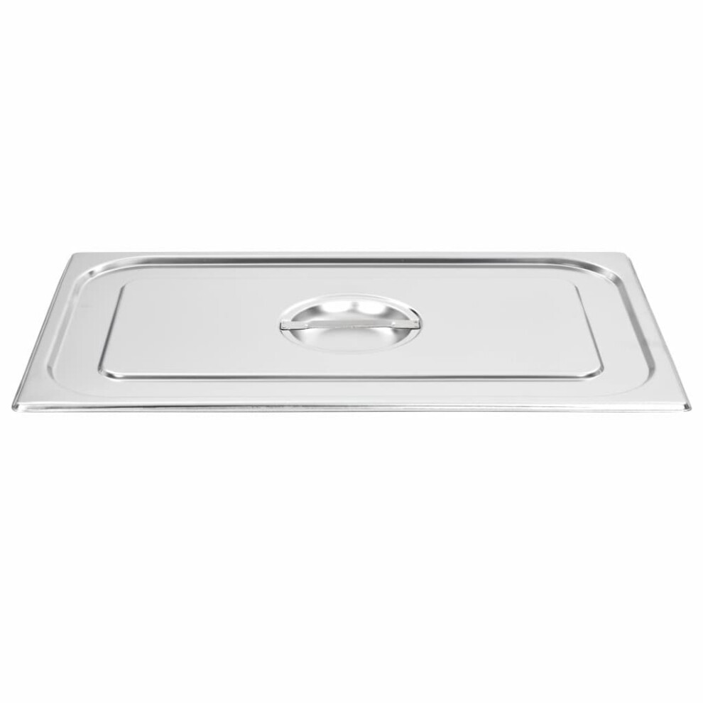 vidaXL 2x Pan Lids GN 1/1 Stainless Steel Cooking Tray Screen Guard Cover