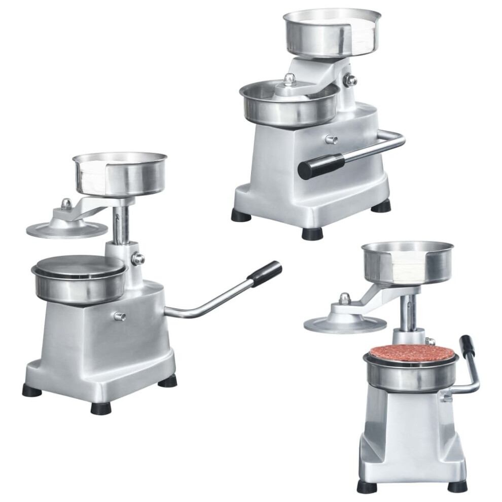 vidaXL Hamburger Press Machine with 500 Patty Papers Aluminium 13cm Makers