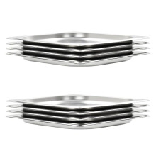 vidaXL 8x Gastronorm Containers GN 1/2 20mm Stainless Steel Stackable Tray