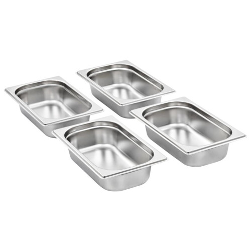 VidaXL vidaXL 8x Gastronorm Containers GN 1/4 65mm Stainless Steel Stackable Tray 1