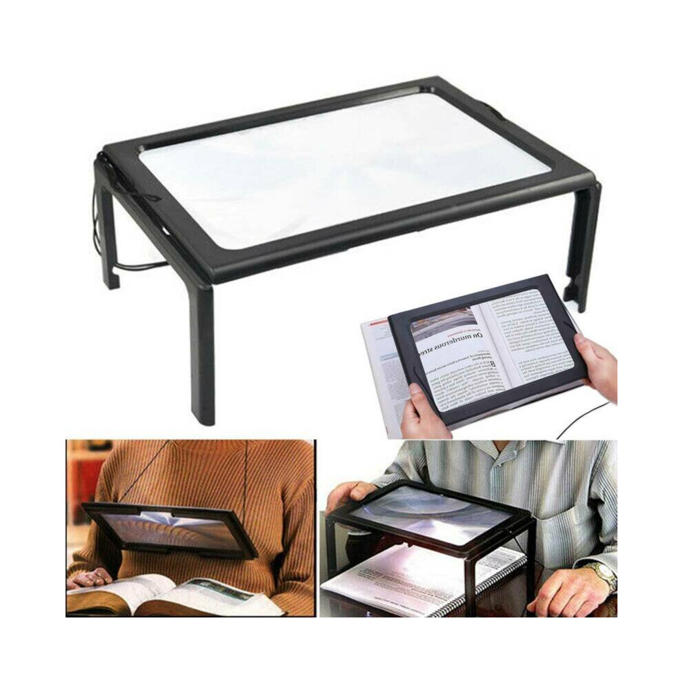 Large Reading Magnifying Glass Magnifier Sheet Aid Lens With LED