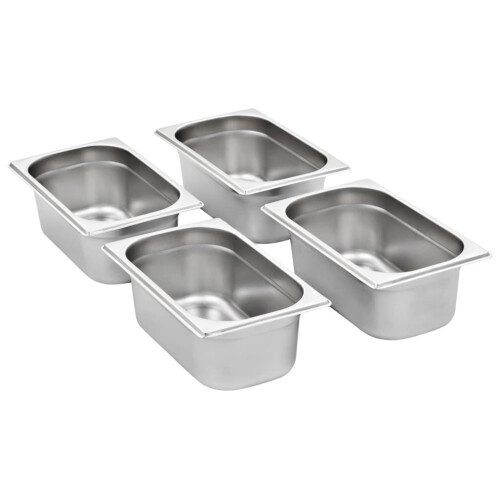 VidaXL vidaXL 8x Gastronorm Containers GN 1/4 100mm Stainless Steel Stackable Tray 1