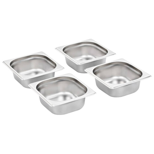 VidaXL vidaXL 12x Gastronorm Containers GN 1/6 65mm Stainless Steel Stackable Tray 1