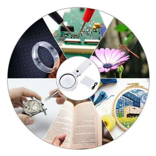 8 LED Beads illuminated Magnifier Magnifying Glass Loupe Lamp 2