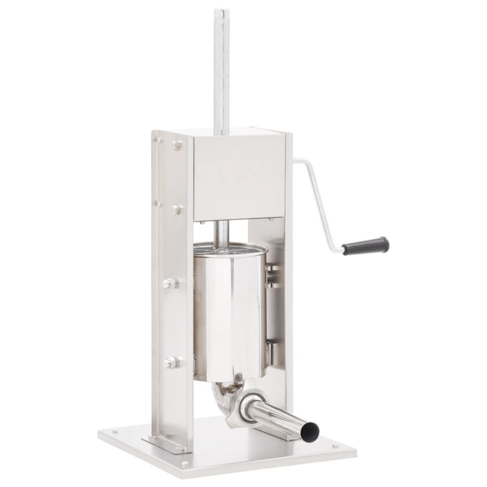 Vidaxl Manual Sausage Stuffer Silver 3L Stainless Steel Hot Dog Filler Maker