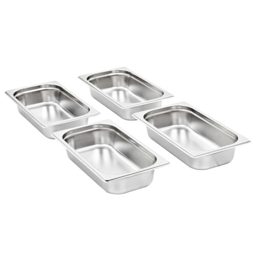 VidaXL vidaXL 8x Gastronorm Containers GN 1/3 65mm Stainless Steel Stackable Tray 1