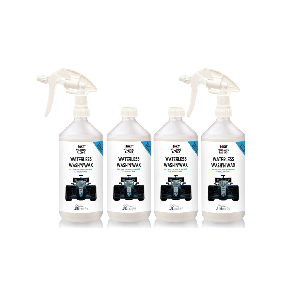 4pk Williams Racing Waterless Wash'N'Wax - 4 x 1L Bottles