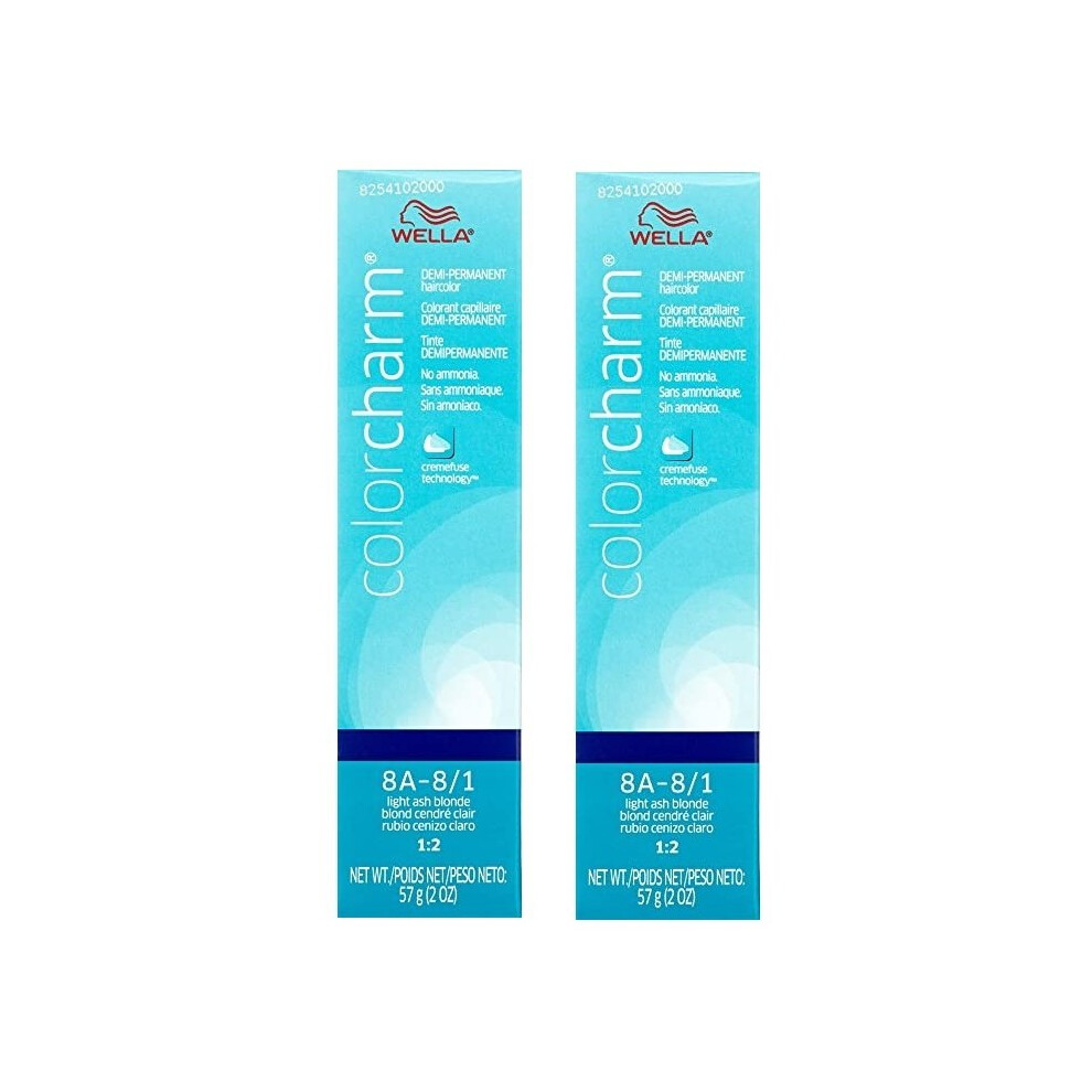 (8A – pack of 2) Wella Color Charm 8A Light Ash Blonde Demi – Permanent Haircolor
