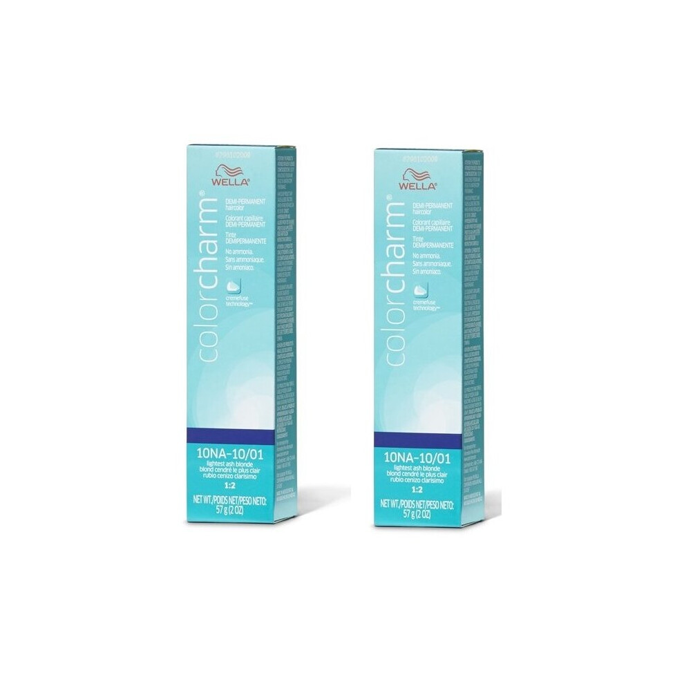 Wella (10Na – Pack Of 2) Color Charm 10Na Lightest Ash Blonde Demi – Permanent Haircolor Multicoloured