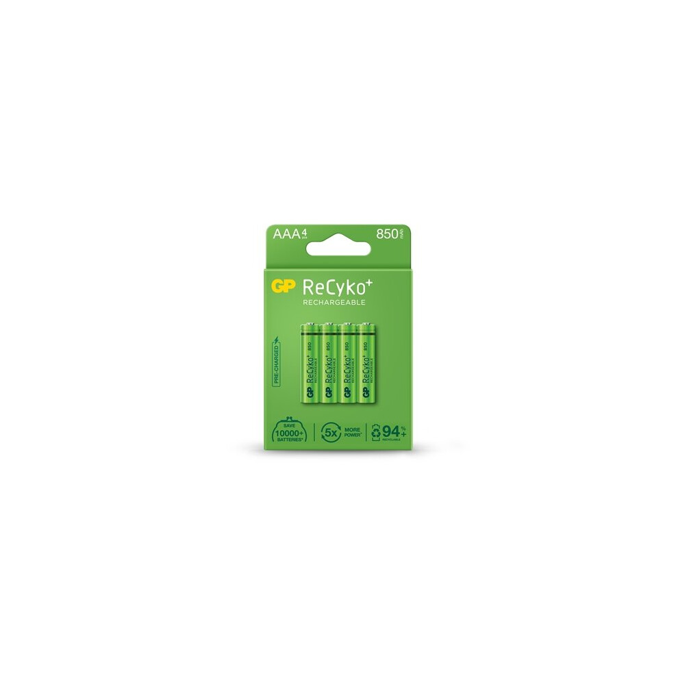 Gp Recyko+ Pack Of 4 Aaa 850Mah Rechargeable Batteries GP85AAAHCE