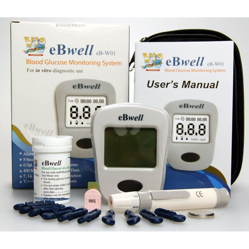 Blood Glucose Monitoring Machine Meter Sugar Diabetes Test Strips Kit