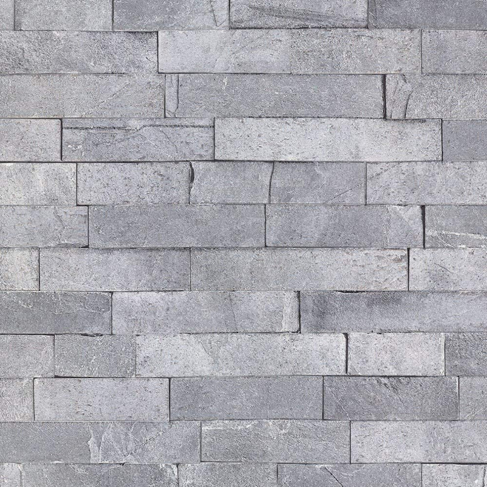 (295200 Grey) Arthouse Vintage Graphite Slate Heavyweight Textured Wallpaper Paste The Wall