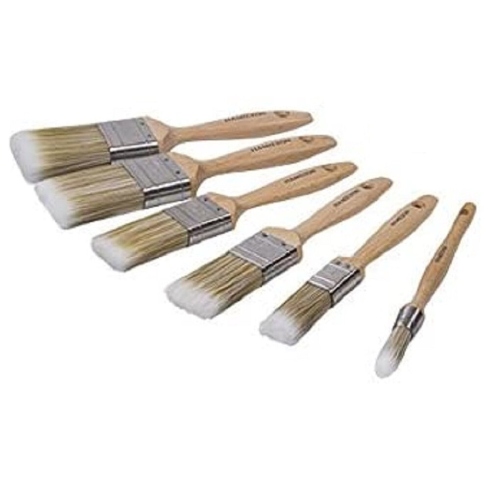 HAMILTON 23140-005 PRESTIGE SYNTHETIC BRISTLE FLAT PAINT BRUSH 5PC SET + SASH BRUSH