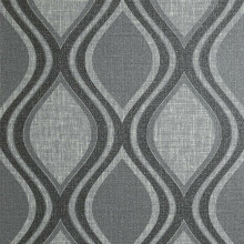 (295100 Charcoal) Arthouse Curve Ogee Wallpaper Geometric Wave Paste The Wall Vinyl Heavyweight