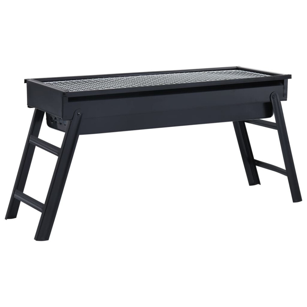 Vidaxl Portable Camping Bbq Grill Foldable Charcoal Table Top Grills Black