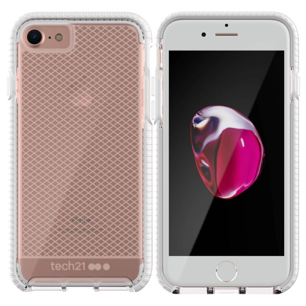 tech21 Evo Check Protective Case Cover For Apple SE 2nd Generation iPhone 7 & iPhone 8 - White