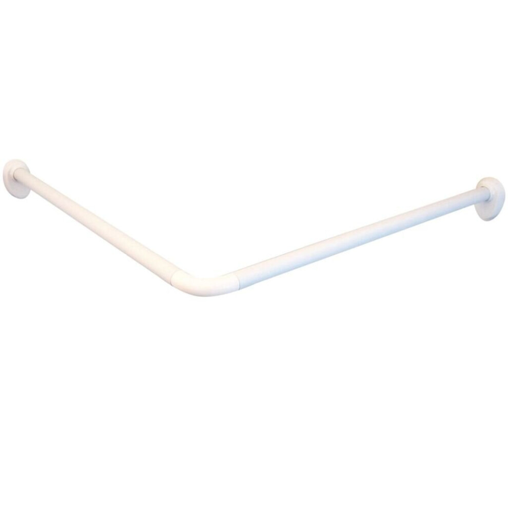 RIDDER Universal Corner Shower Curtain Rod 25mm White Bathroom Rail Bar 59501