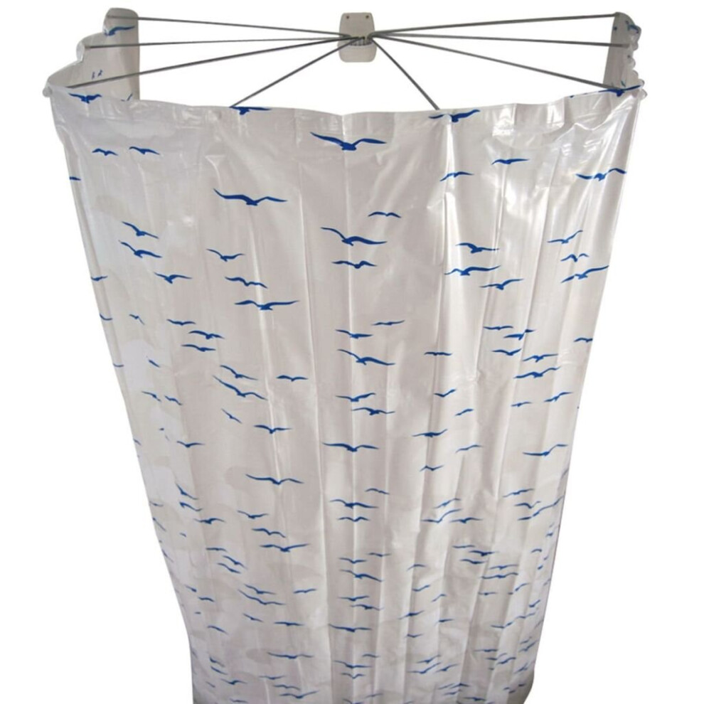 RIDDER Shower Cabin Ombrella 200cm Blue Bathroom Bathtub Plain Curtain 58203