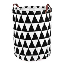 (Black White Patterm) Foldable Washing Clothes Laundry Basket Storage Hamper Bin Bag Tidy Home