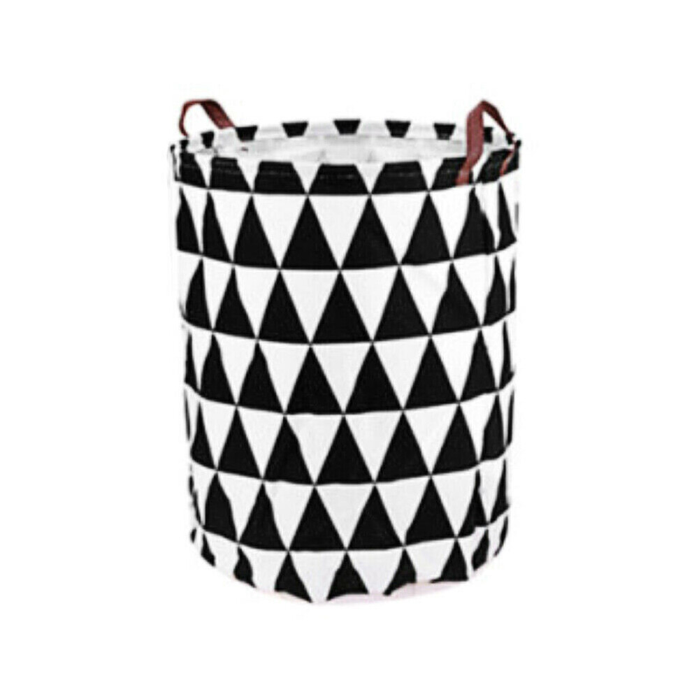 (Black White Patterm) Foldable Washing Clothes Laundry Basket Storage Hamper Bin Bag Tidy Home