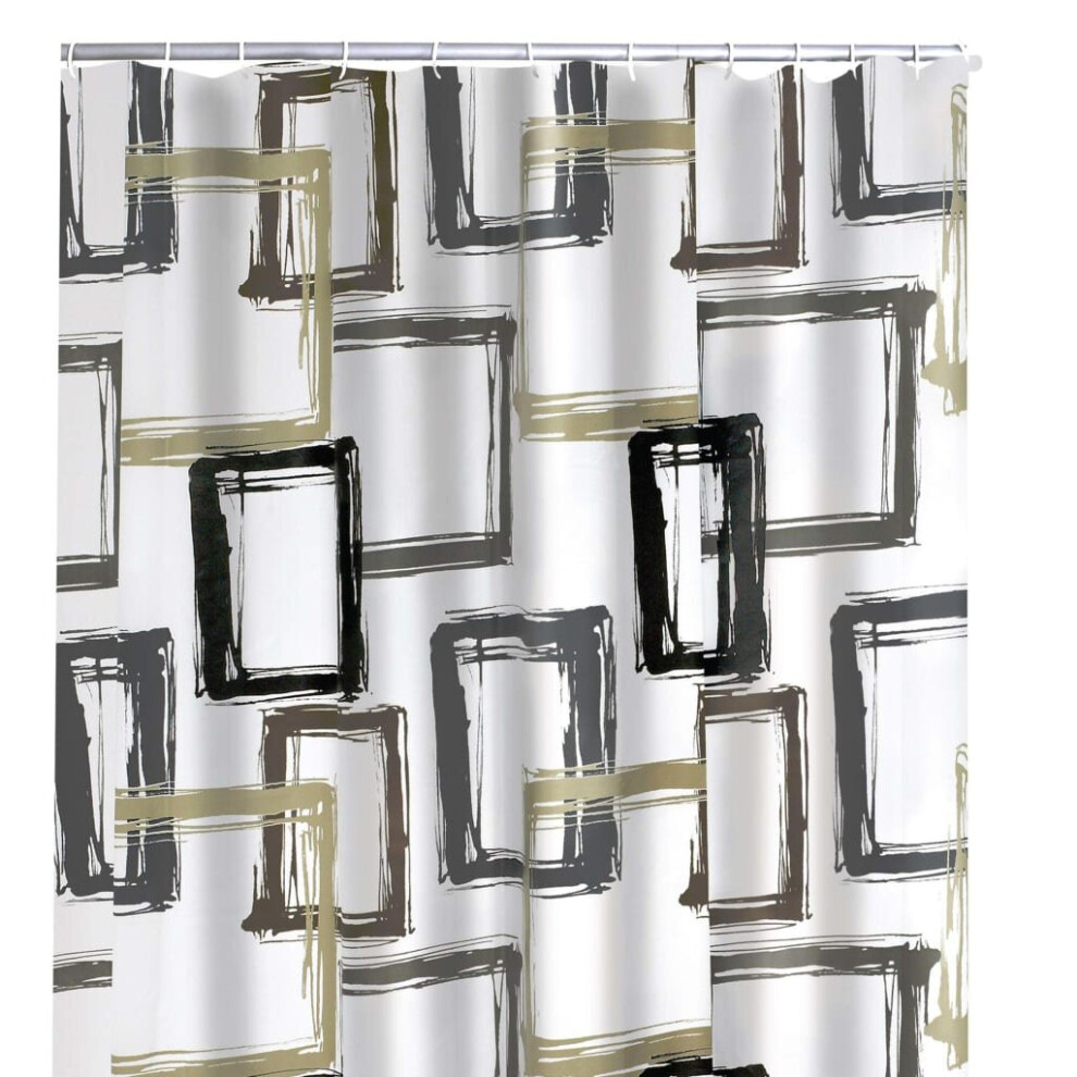 RIDDER Bathroom Shower Curtain Pattern Brown 180x200cm Modern Waterproof Gift