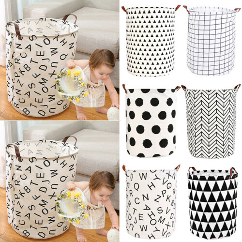 (Letter) Foldable Washing Clothes Laundry Basket Storage Hamper Bin Bag Tidy Home 1