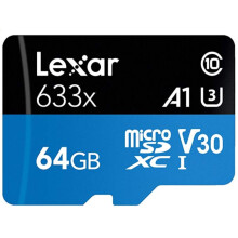 Lexar 64GB Micro SD XC UHS-I U3 Class 10 A1 V30 95MB/S Memory Card
