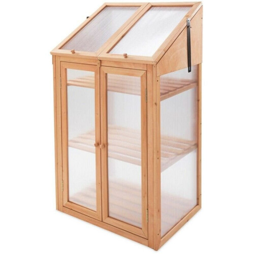 Abaseen Double Door Wooden Mini Greenhouse