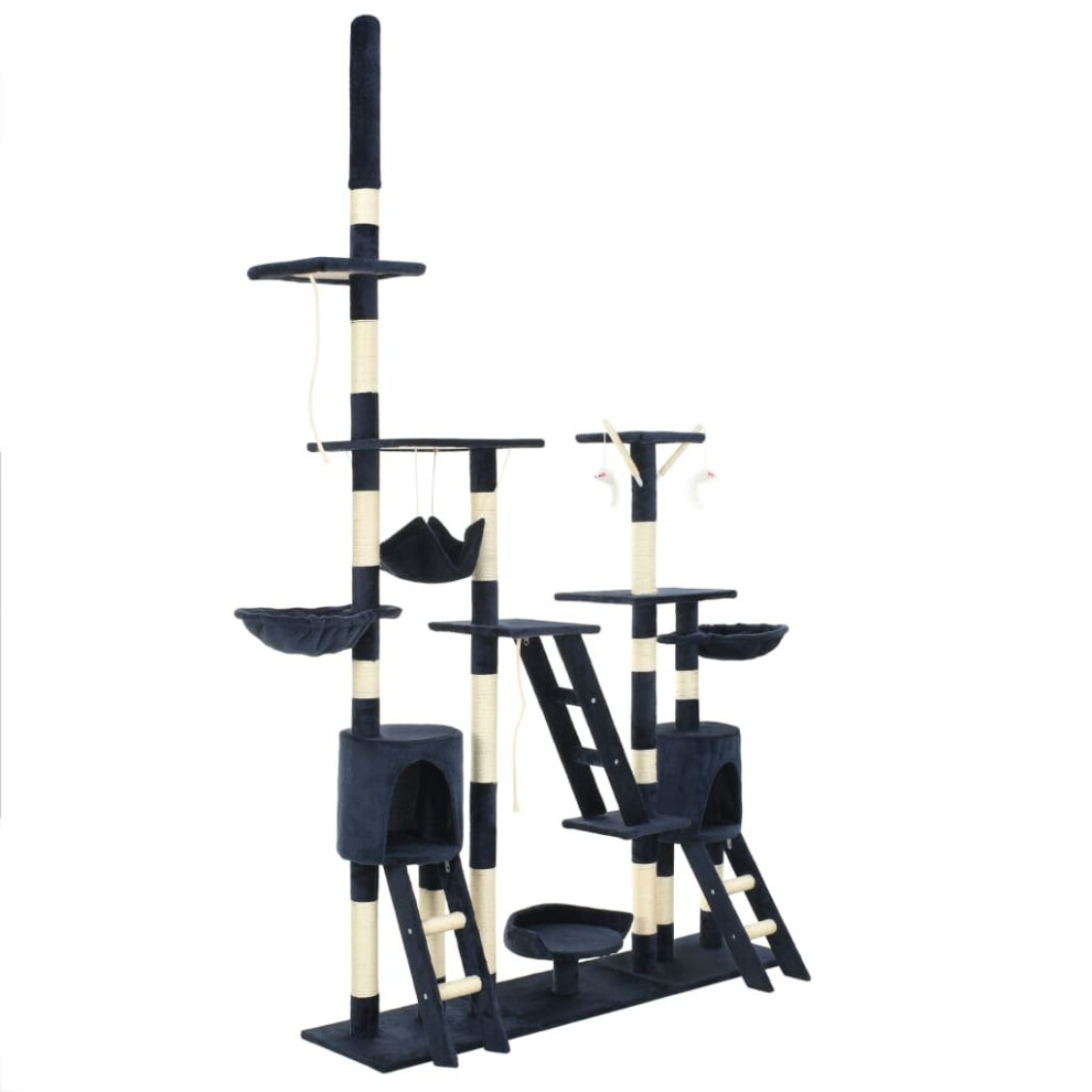 Vidaxl Cat Tree With Sisal Scratching Posts 230-250Cm Blue Kitten Play Tower