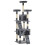 VidaXL vidaXL Cat Tree with Sisal Scratching Posts 170cm Paw Prints Grey Kitten Tower 7