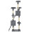 VidaXL vidaXL Cat Tree with Sisal Scratching Posts 170cm Paw Prints Grey Kitten Tower 3
